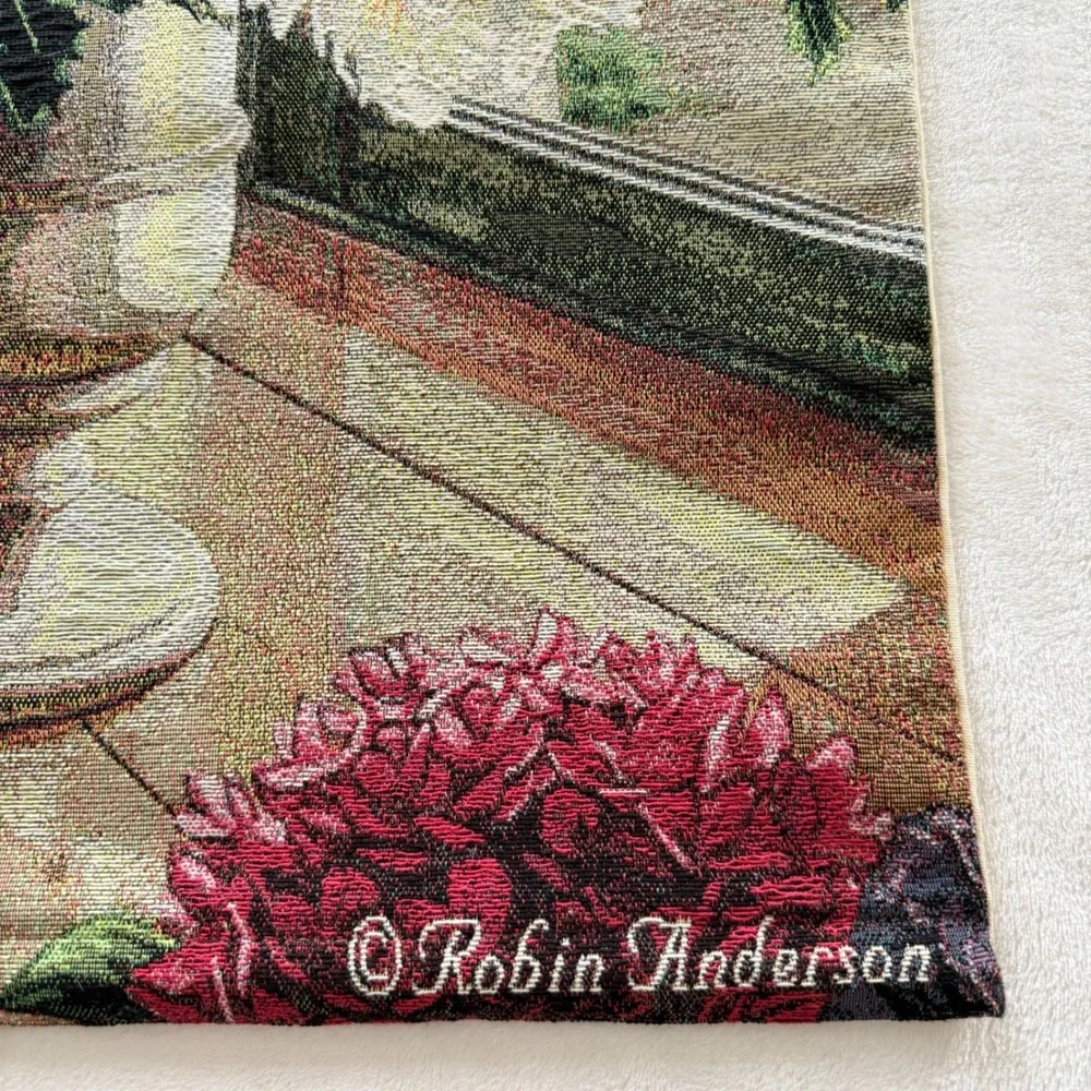 Vintage Robin Anderson Floral Tapestry‎ Wall Hanging Prayer Decor 26x36